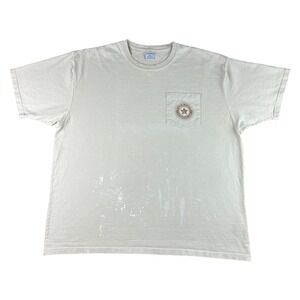 Vintage Carhartt Graphic T-Shirt Mens XL Tan Distressed Workwear Double Sided